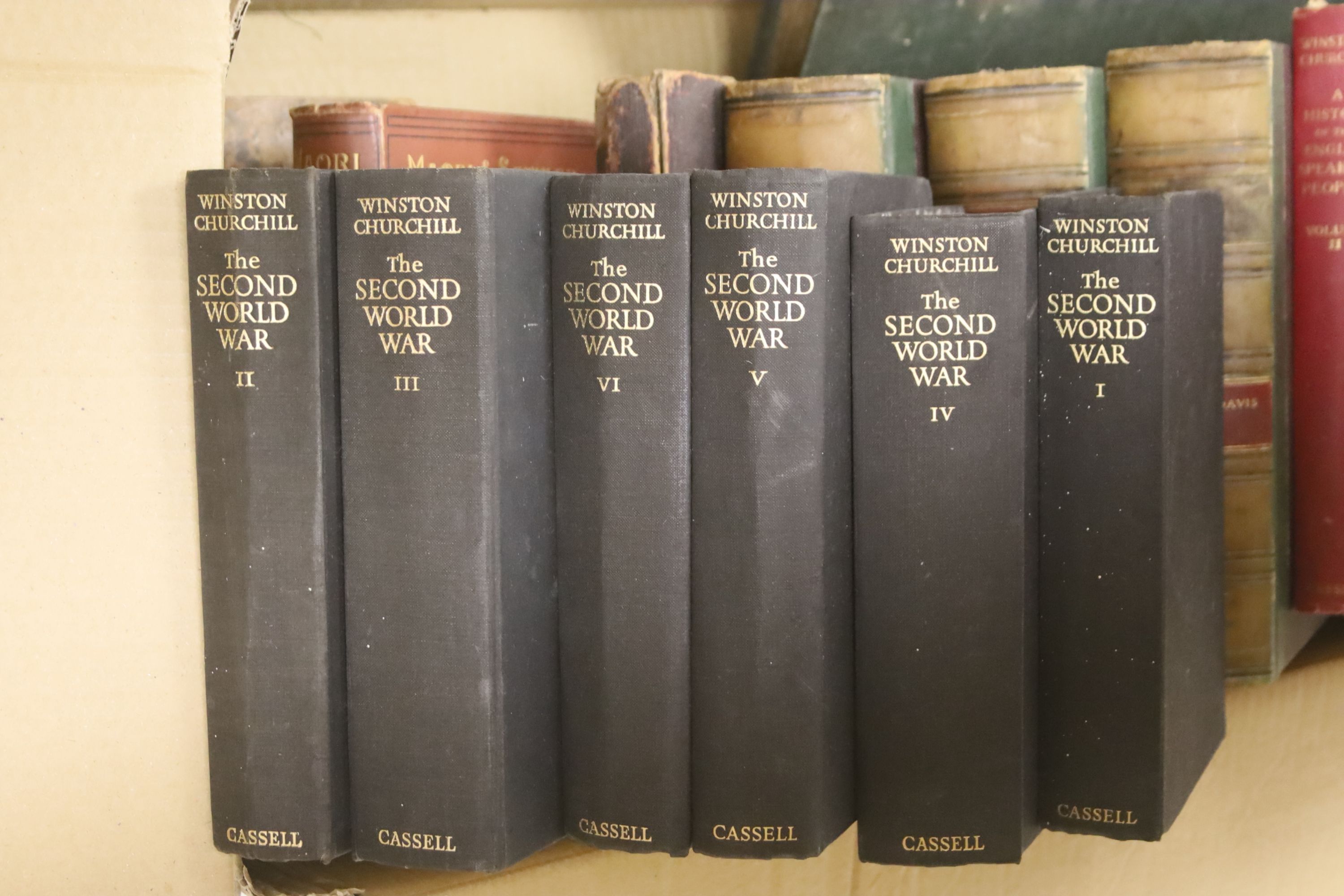 Assorted bindings and Winston Churchill bools.